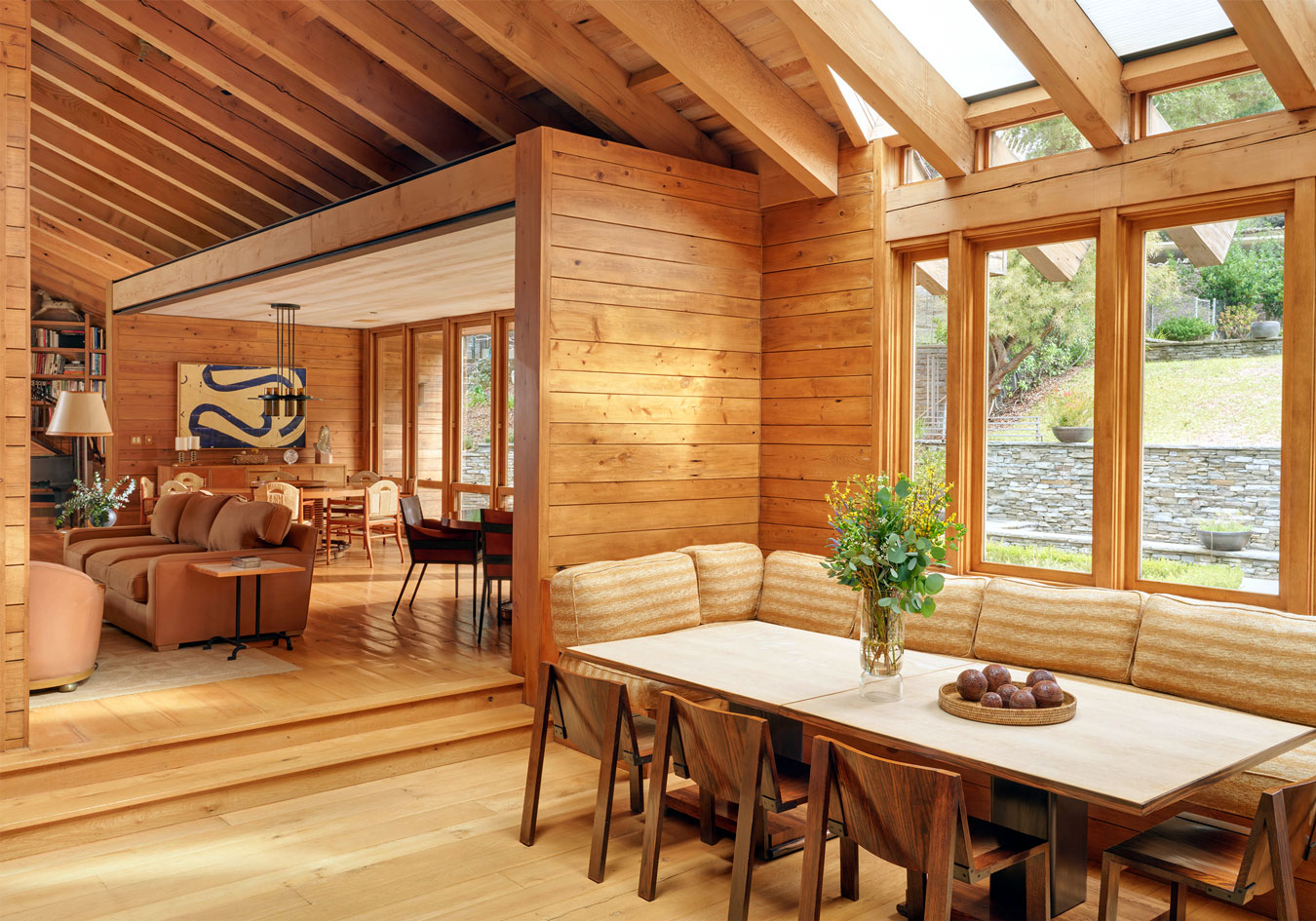 Interior view of dining area and living room at Malibu Ranch